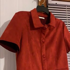 Red Zara Button Down Dress